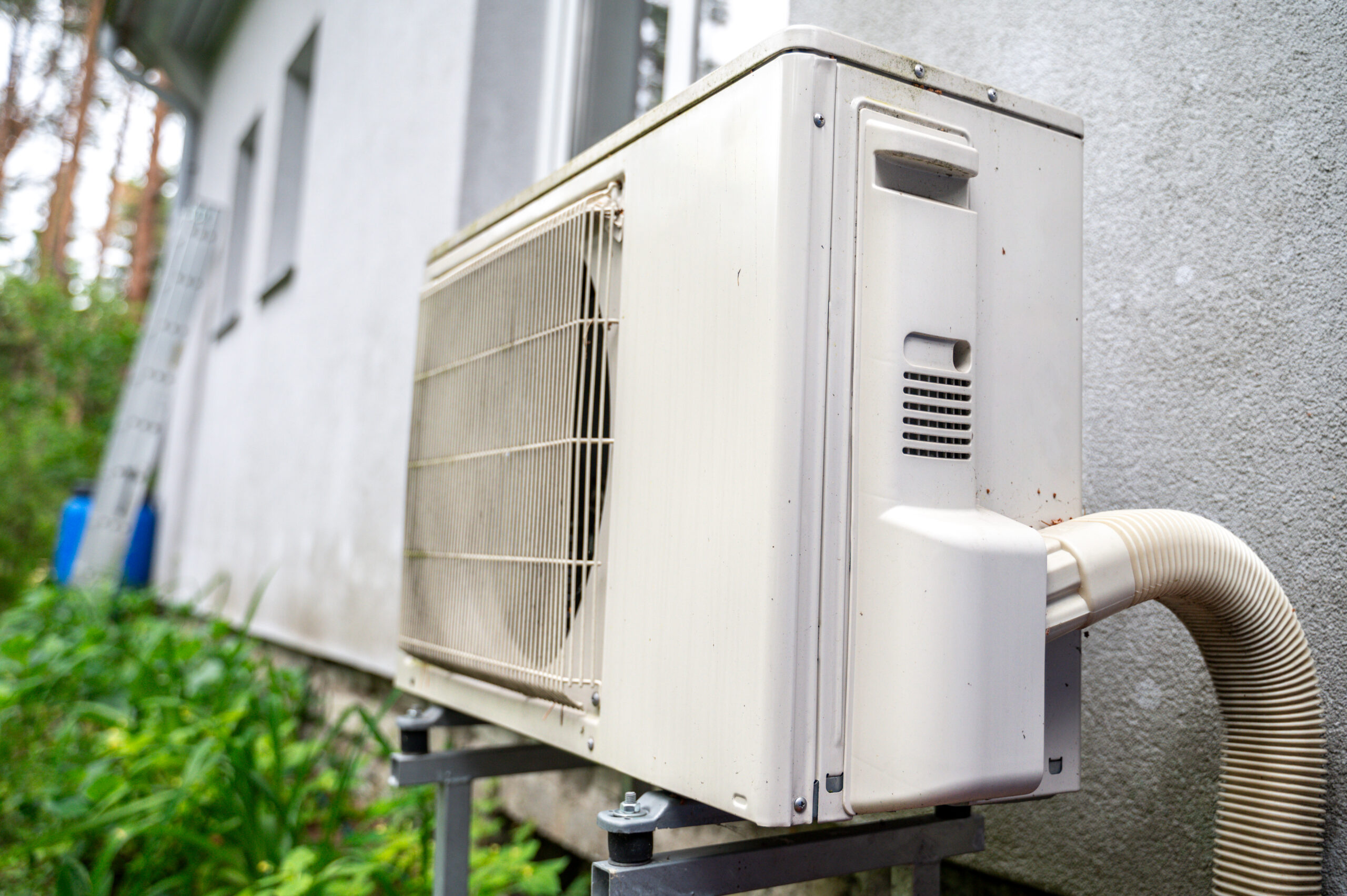 Heat pump outside of residential house